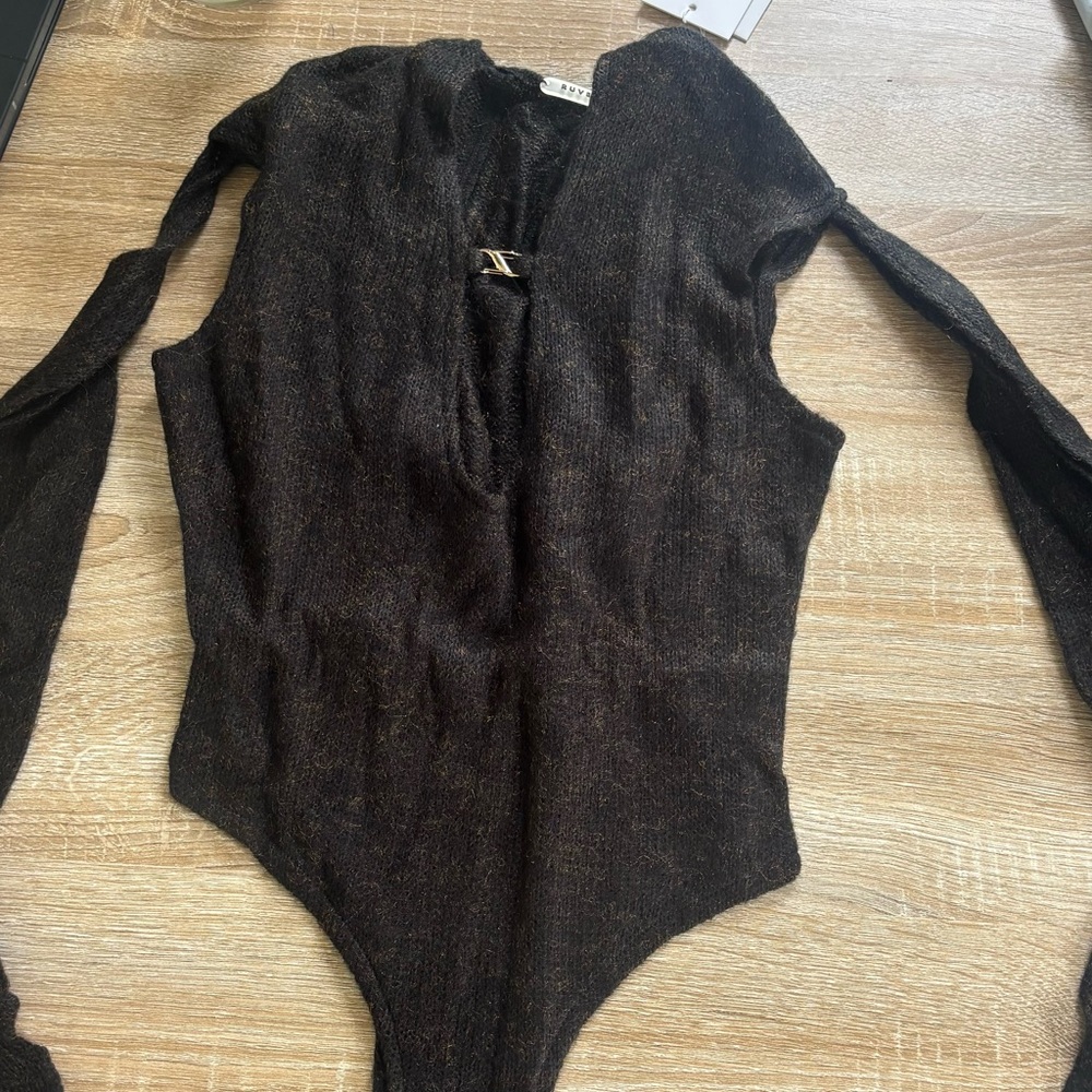 BRAND NEW black Asymmetrical Long Sleeve Bodysuit